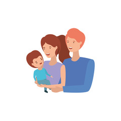 couple of parents with son avatar character