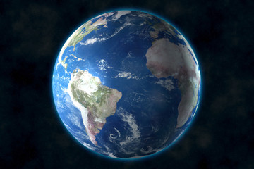 Planet Earth in space. 3D rendering, elements of this image furnished by NASA