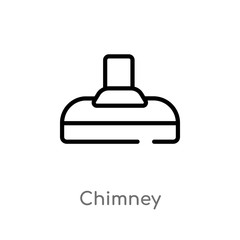 outline chimney vector icon. isolated black simple line element illustration from furniture concept. editable vector stroke chimney icon on white background