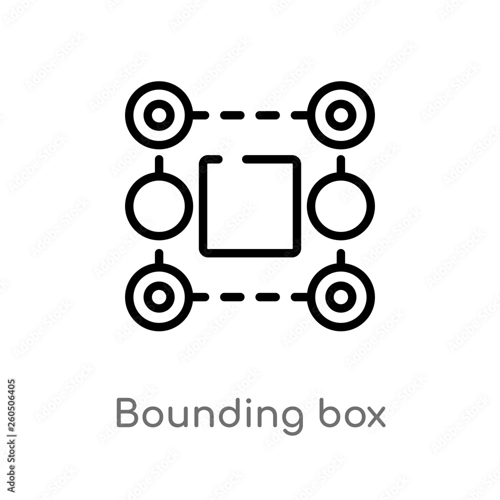 Poster outline bounding box vector icon. isolated black simple line element illustration from geometric fig