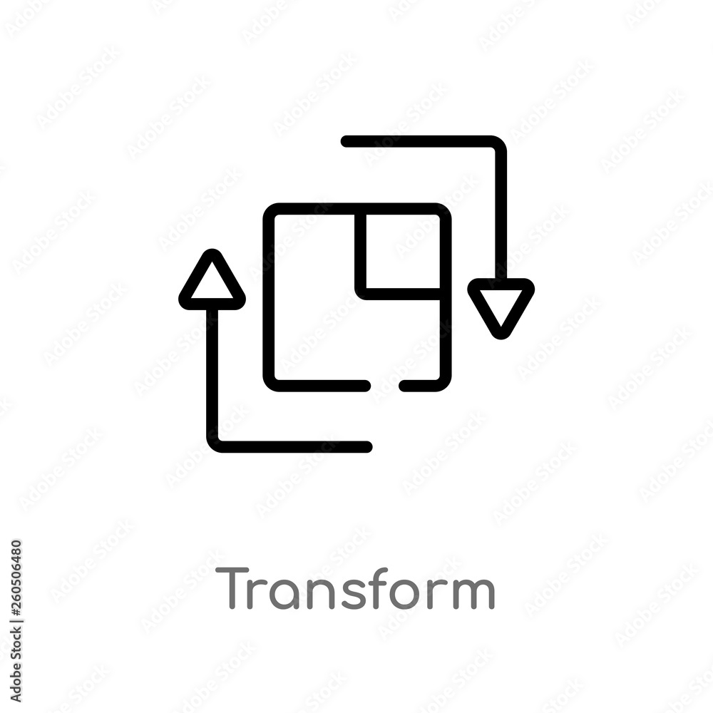 Poster outline transform vector icon. isolated black simple line element illustration from geometric figure