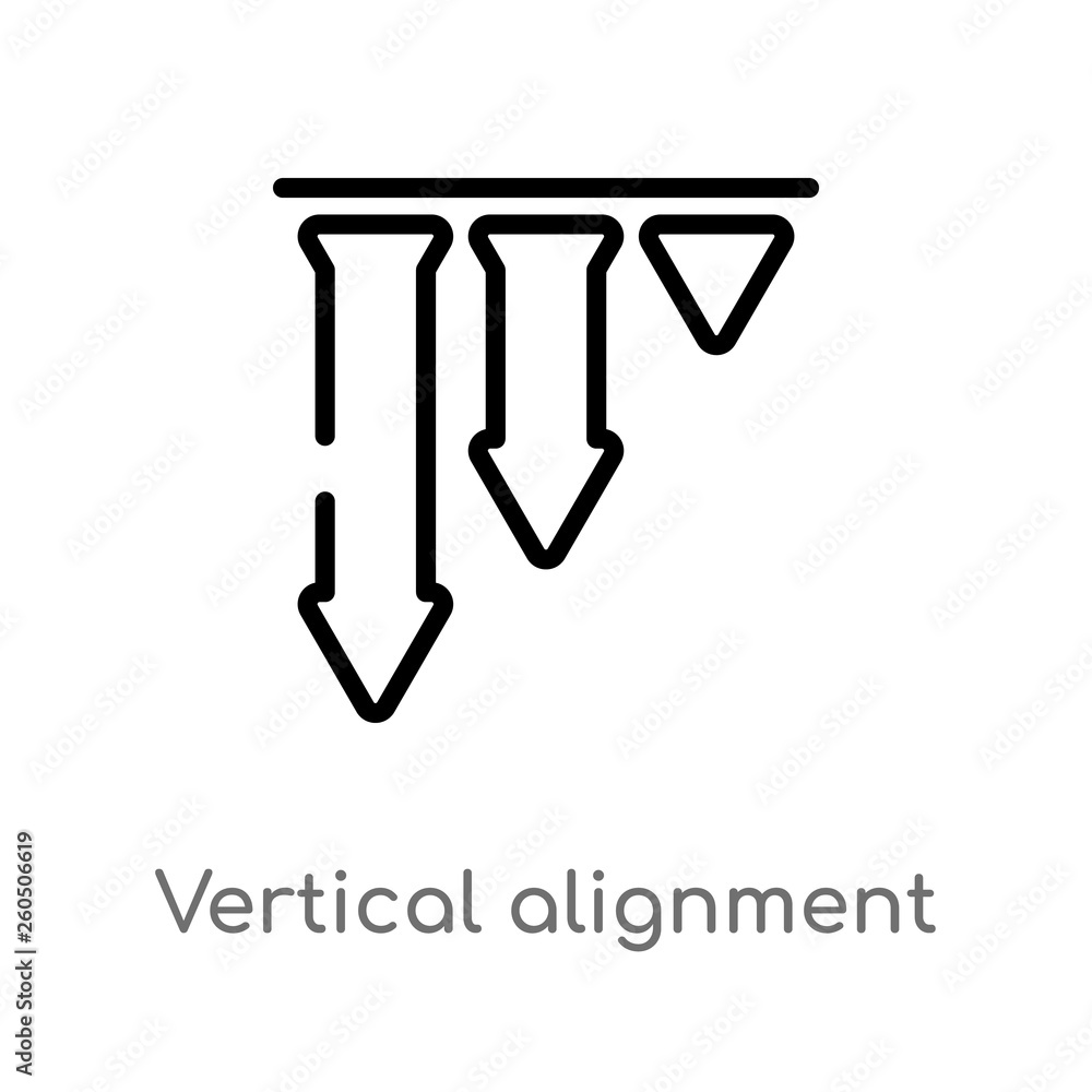 Poster outline vertical alignment vector icon. isolated black simple line element illustration from geometr