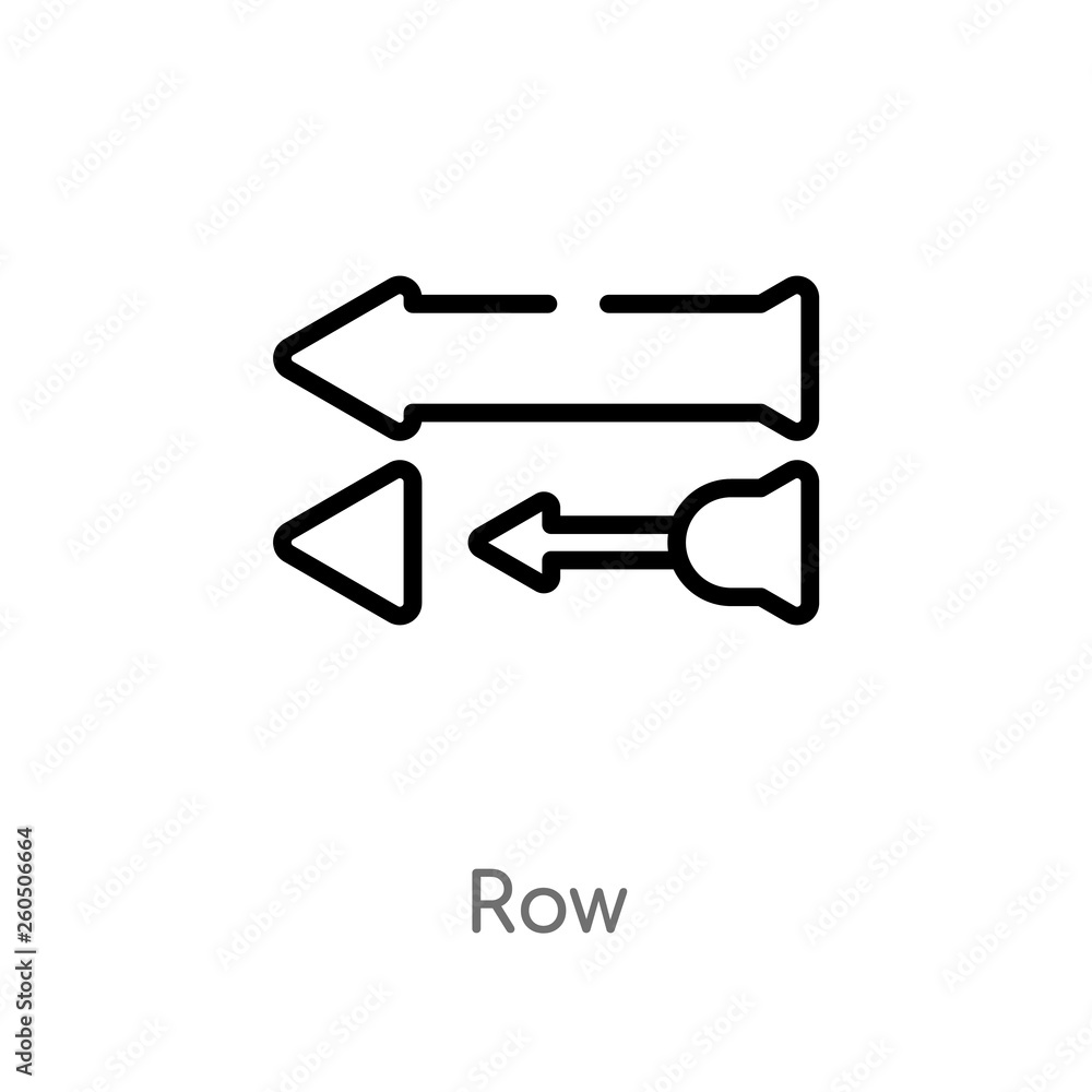 Poster outline row vector icon. isolated black simple line element illustration from geometric figure conce