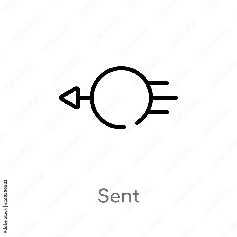 Poster outline sent vector icon. isolated black simple line element illustration from geometric figure conc