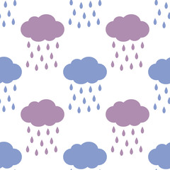 Seamless pattern with clouds. Vector illustration