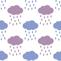 Fotobehang Seamless pattern with clouds. Vector illustration © Iryna