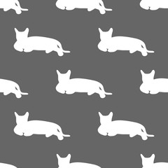 Seamless pattern with cats. Vector illustration
