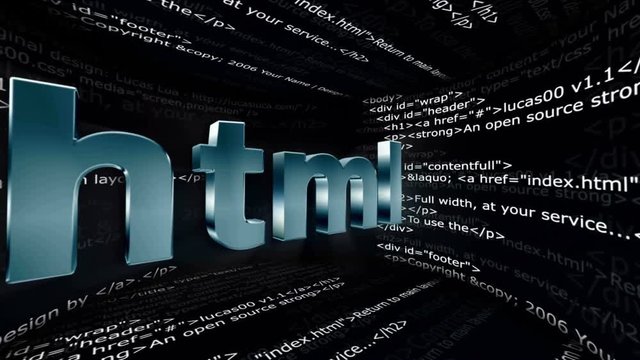 HTML Code Room, Abstract, Animation, Rendering, Background, Loop, 4k