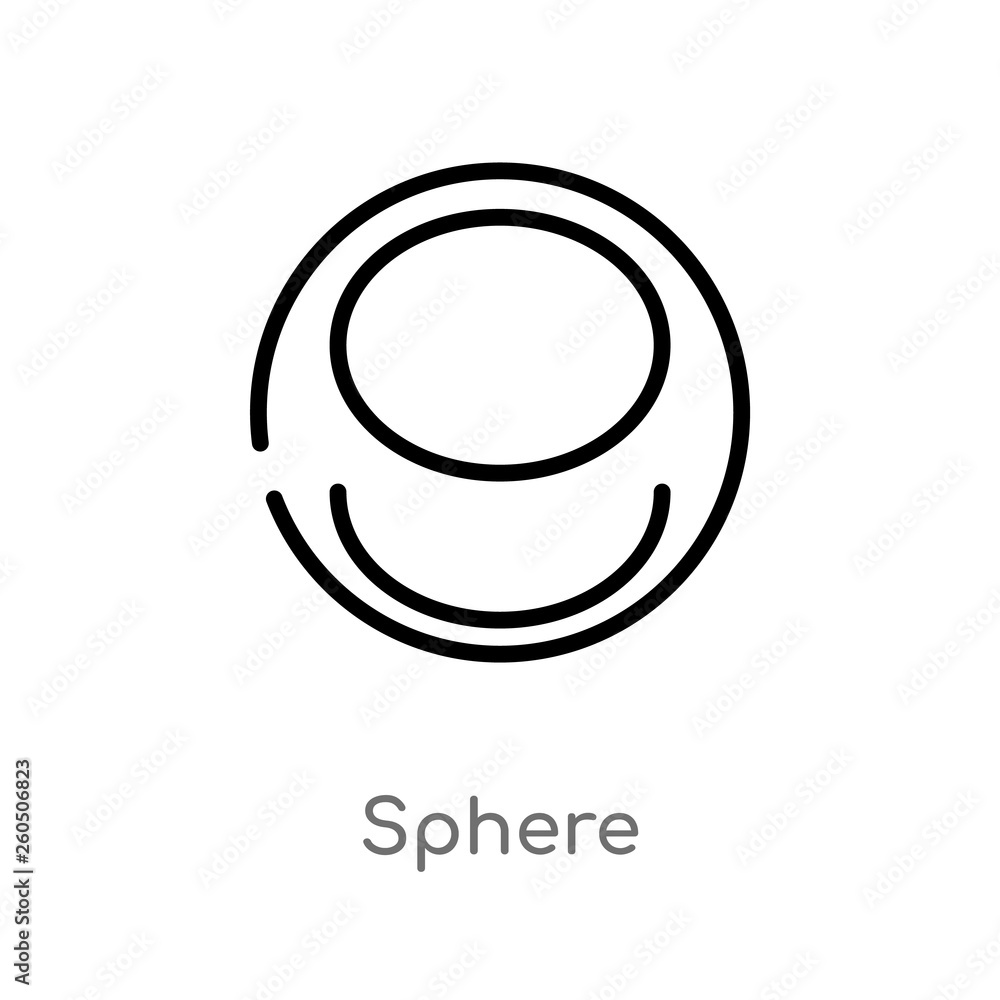 Aufkleber outline sphere vector icon. isolated black simple line element illustration from geometry concept. e