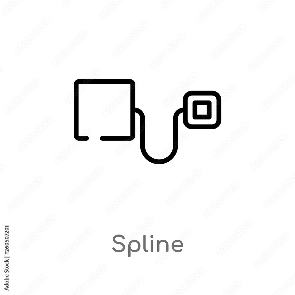 Poster outline spline vector icon. isolated black simple line element illustration from geometry concept. e