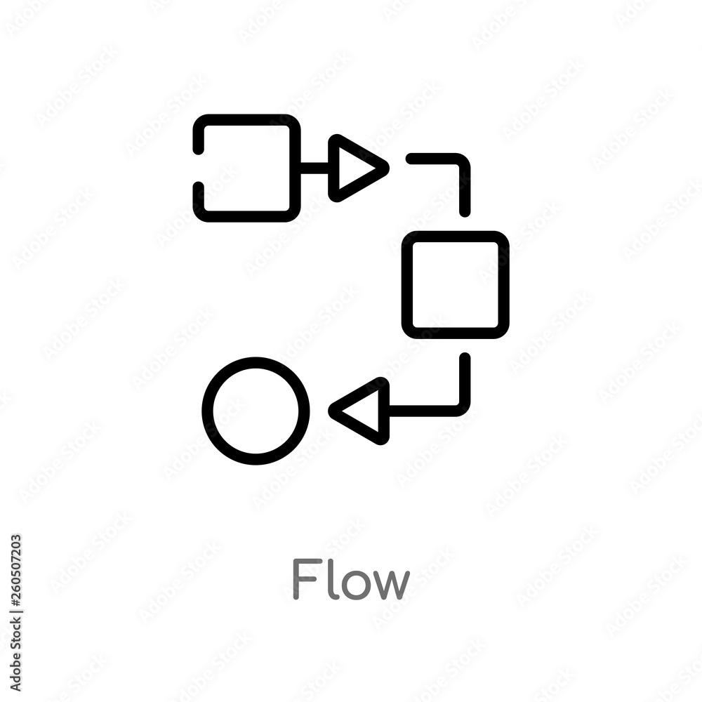 Poster outline flow vector icon. isolated black simple line element illustration from geometry concept. edi