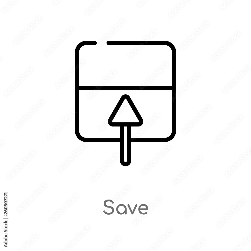 Poster outline save vector icon. isolated black simple line element illustration from geometry concept. edi