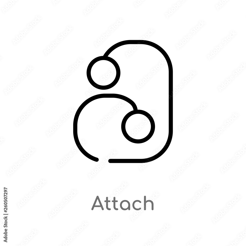 Poster outline attach vector icon. isolated black simple line element illustration from geometry concept. e