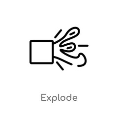 outline explode vector icon. isolated black simple line element illustration from geometry concept. editable vector stroke explode icon on white background