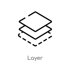 outline layer vector icon. isolated black simple line element illustration from geometry concept. editable vector stroke layer icon on white background