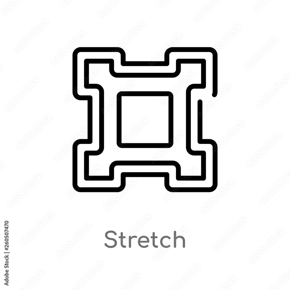 Poster outline stretch vector icon. isolated black simple line element illustration from geometry concept. 