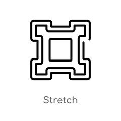 outline stretch vector icon. isolated black simple line element illustration from geometry concept. editable vector stroke stretch icon on white background