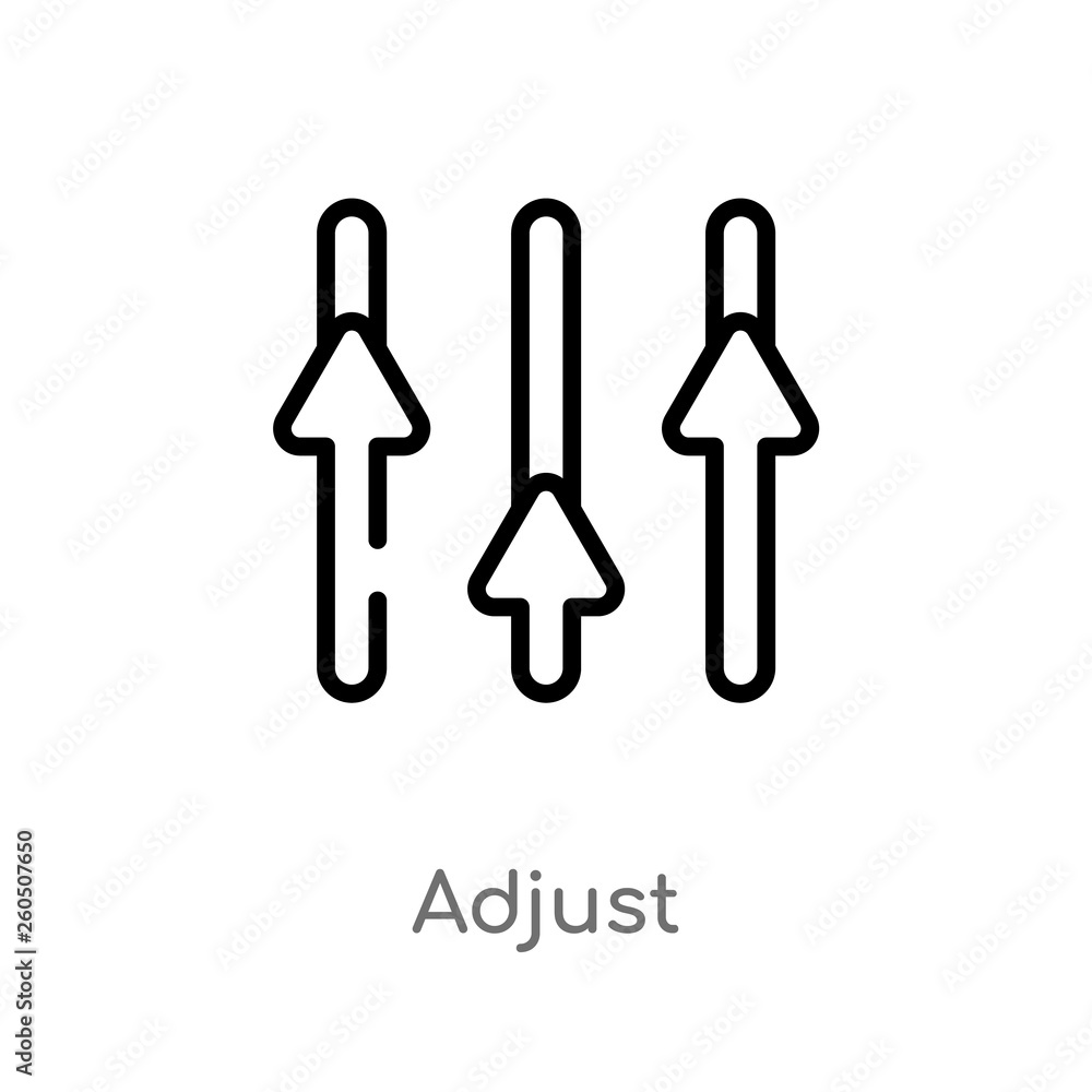 Poster outline adjust vector icon. isolated black simple line element illustration from geometry concept. e