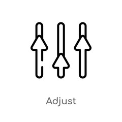 outline adjust vector icon. isolated black simple line element illustration from geometry concept. editable vector stroke adjust icon on white background