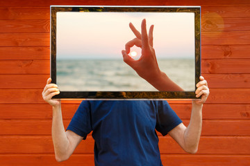 TV man. TV instead of the head.