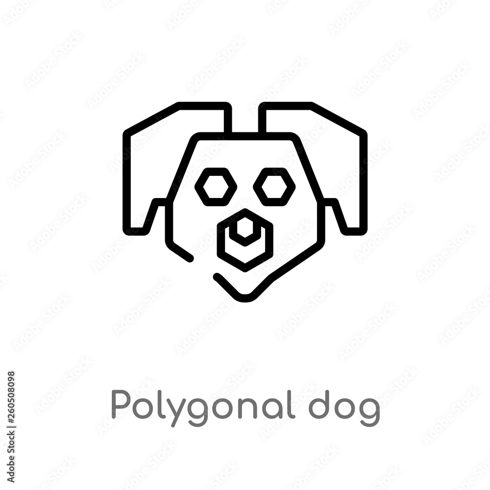 Poster outline polygonal dog vector icon. isolated black simple line element illustration from geometry con