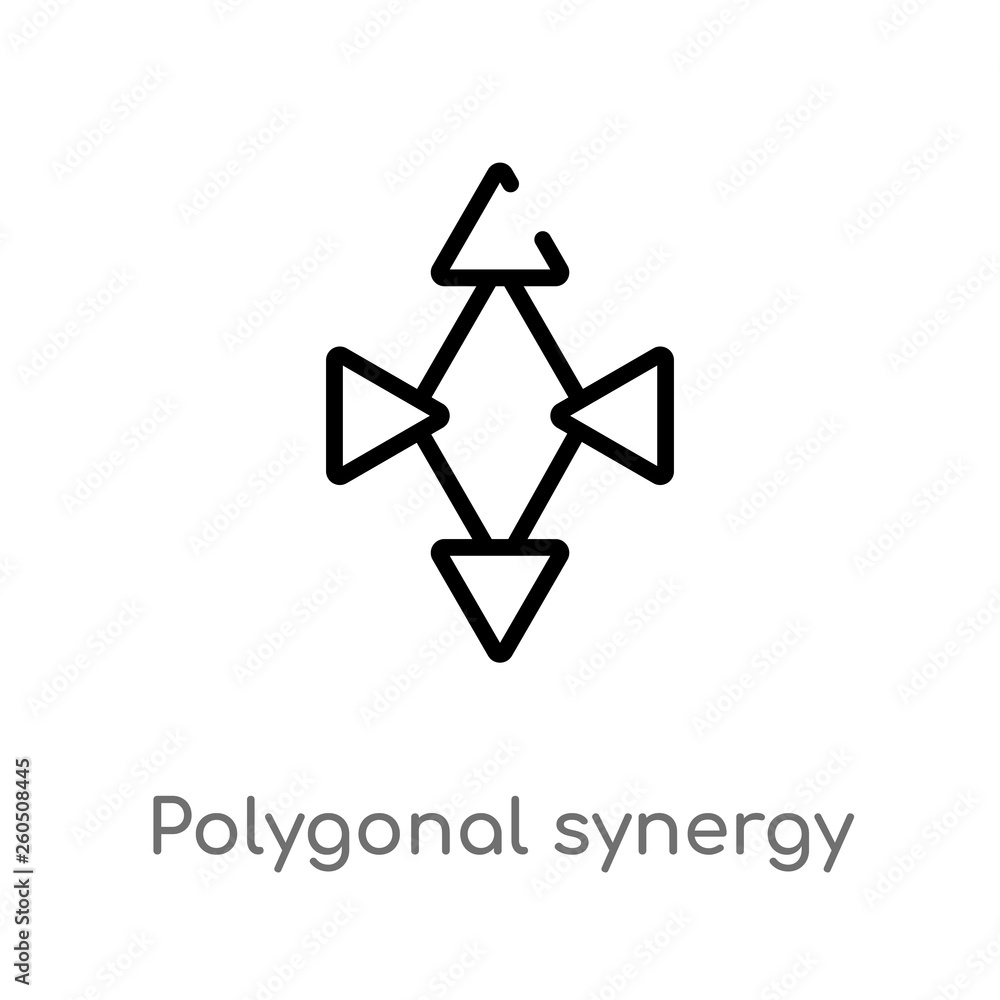 Poster outline polygonal synergy shapes vector icon. isolated black simple line element illustration from g