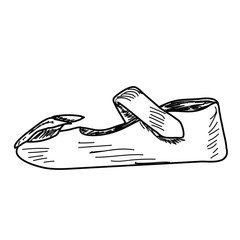 sketch of shoes, children's little boots