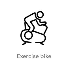 Fototapeta premium outline exercise bike vector icon. isolated black simple line element illustration from gym and fitness concept. editable vector stroke exercise bike icon on white background
