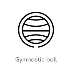 outline gymnastic ball vector icon. isolated black simple line element illustration from gym and fitness concept. editable vector stroke gymnastic ball icon on white background