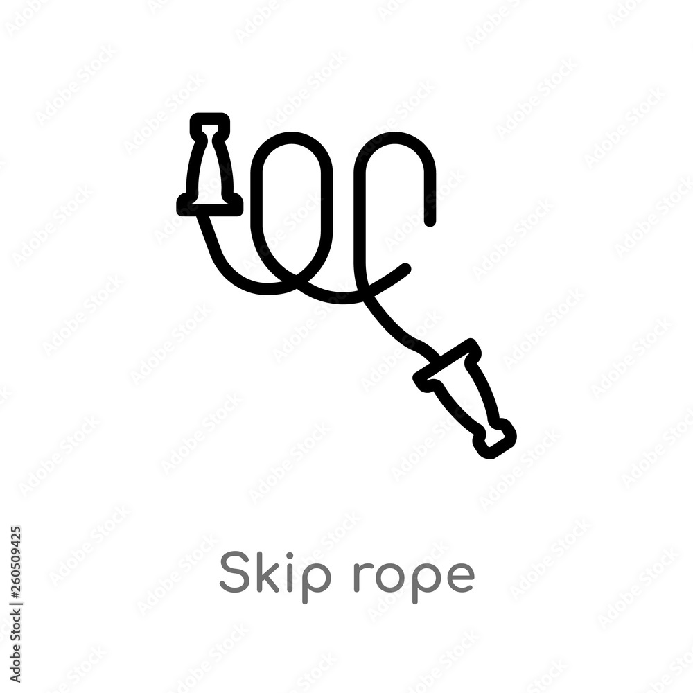 Poster outline skip rope vector icon. isolated black simple line element illustration from gym and fitness 