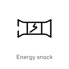 outline energy snack vector icon. isolated black simple line element illustration from gym and fitness concept. editable vector stroke energy snack icon on white background