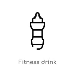 outline fitness drink vector icon. isolated black simple line element illustration from gym and fitness concept. editable vector stroke fitness drink icon on white background