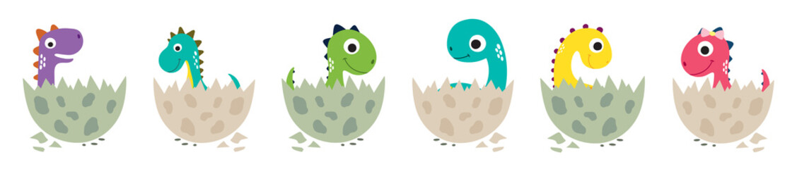 Cute cartoon dinosaurs collection - 260509613