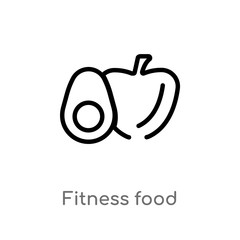outline fitness food vector icon. isolated black simple line element illustration from gym and fitness concept. editable vector stroke fitness food icon on white background