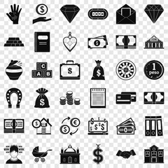 Deposit icons set. Simple style of 36 deposit vector icons for web for any design