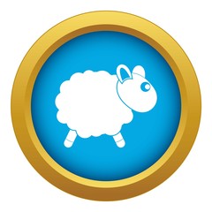 Sheep icon blue vector isolated on white background for any design