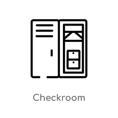 outline checkroom vector icon. isolated black simple line element illustration from hotel and restaurant concept. editable vector stroke checkroom icon on white background