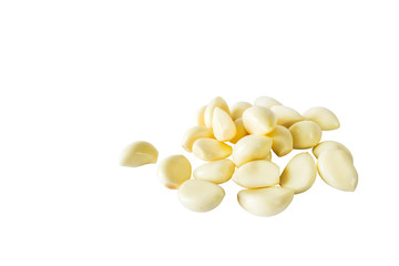 Garlic cloves isolated on the white color background