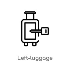 outline left-luggage vector icon. isolated black simple line element illustration from hotel and restaurant concept. editable vector stroke left-luggage icon on white background