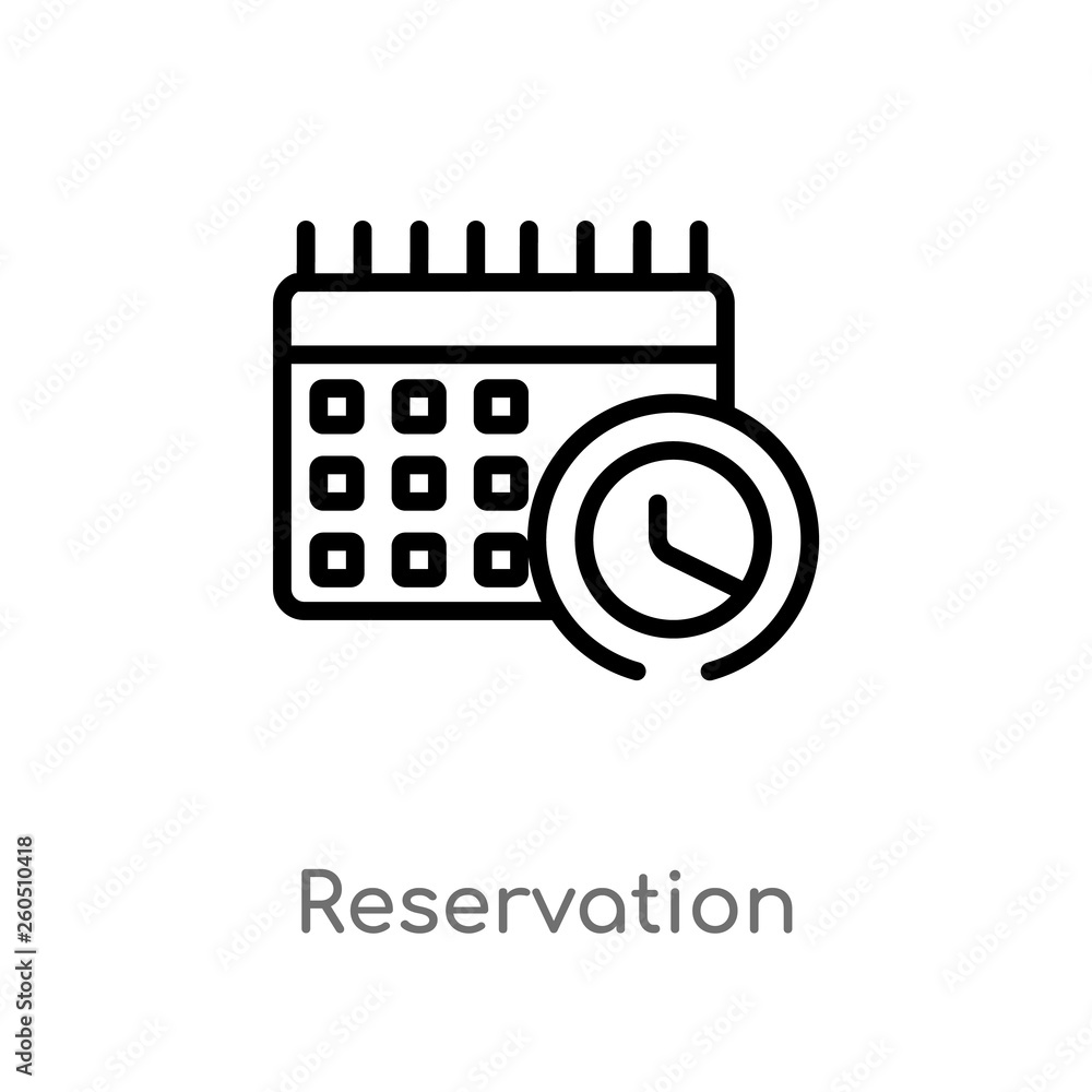 Poster outline reservation vector icon. isolated black simple line element illustration from hotel and rest