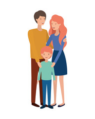 couple of parents with son avatar character