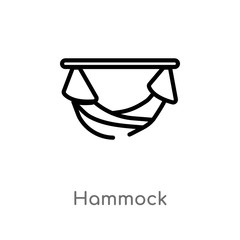 outline hammock vector icon. isolated black simple line element illustration from hotel concept. editable vector stroke hammock icon on white background