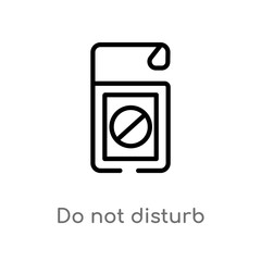 outline do not disturb vector icon. isolated black simple line element illustration from hotel concept. editable vector stroke do not disturb icon on white background