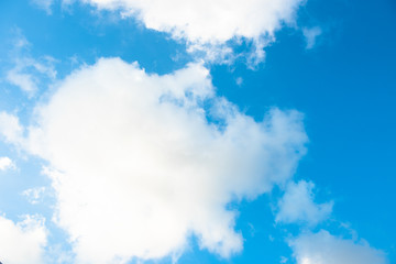 Blue sky white cloud white background. Beautiful sky and clouds in the afternoon.