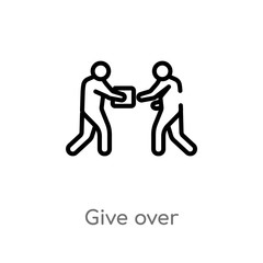 outline give over vector icon. isolated black simple line element illustration from humans concept. editable vector stroke give over icon on white background