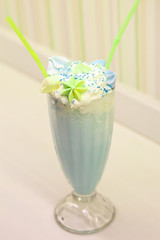 Baby milkshake.Whipped cream in a cocktail