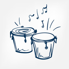 bongo sketch vector illustration isolated design element