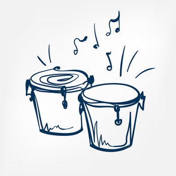 bongo sketch vector illustration isolated design element