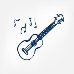 ukulele sketch vector illustration isolated design element