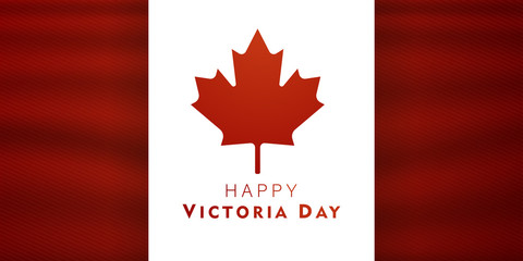 Victoria Day in Canada Vector Illustration, realistic rippling canadian flag